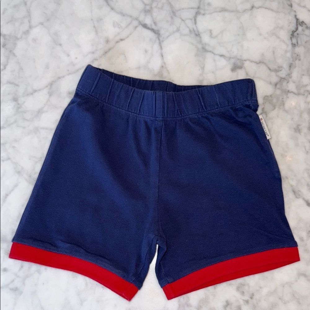 Moncler Blue and Red Athletic Shorts 2Y